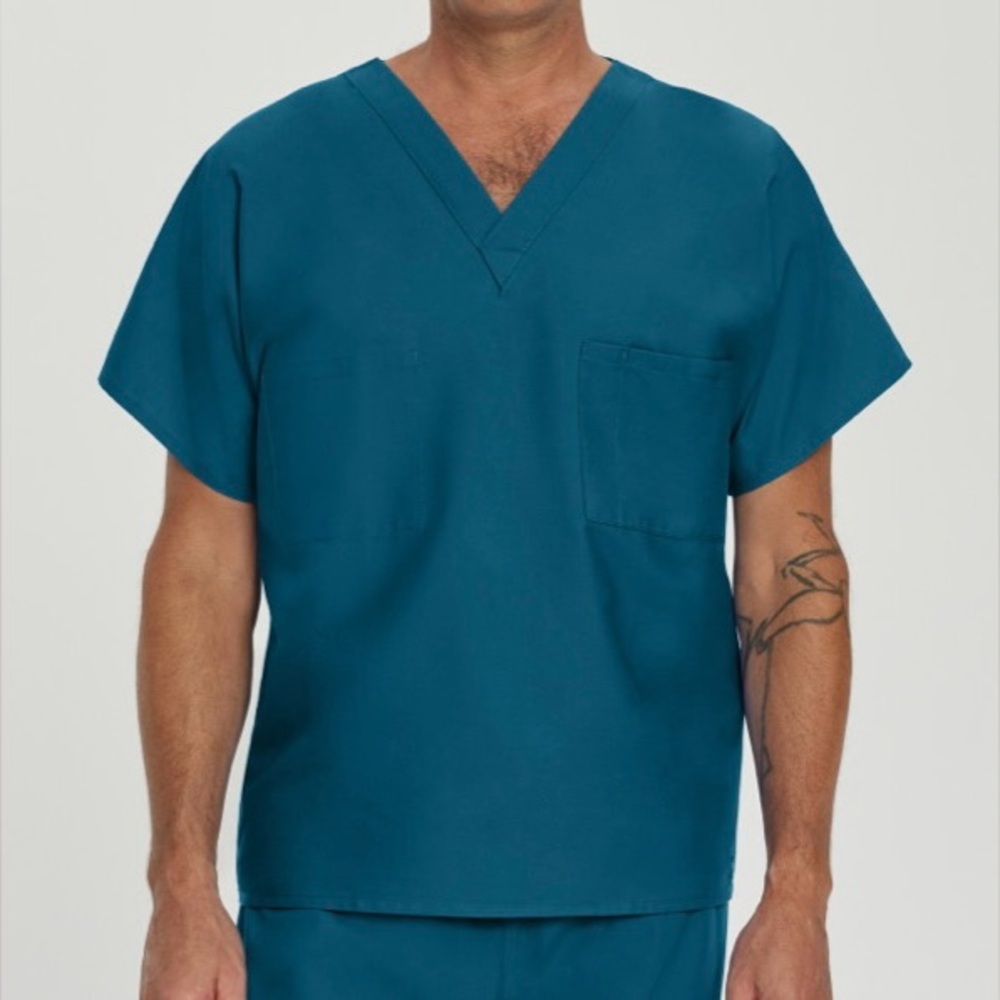 Landau‎ Essentials Unisex XL Reversible 1-Pocket V-Neck Scrub Top - 7502 CBP